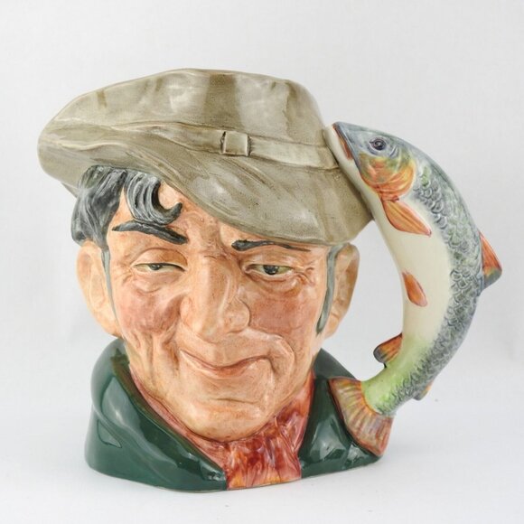 Vintage Royal Doulton 1954Poacher D6429 Large Toby Character Jug Mug Fisherman